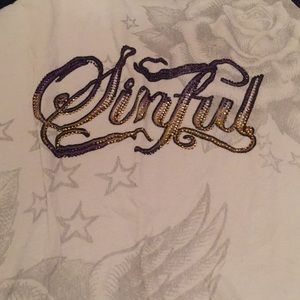 Sinful lace sleeve T
